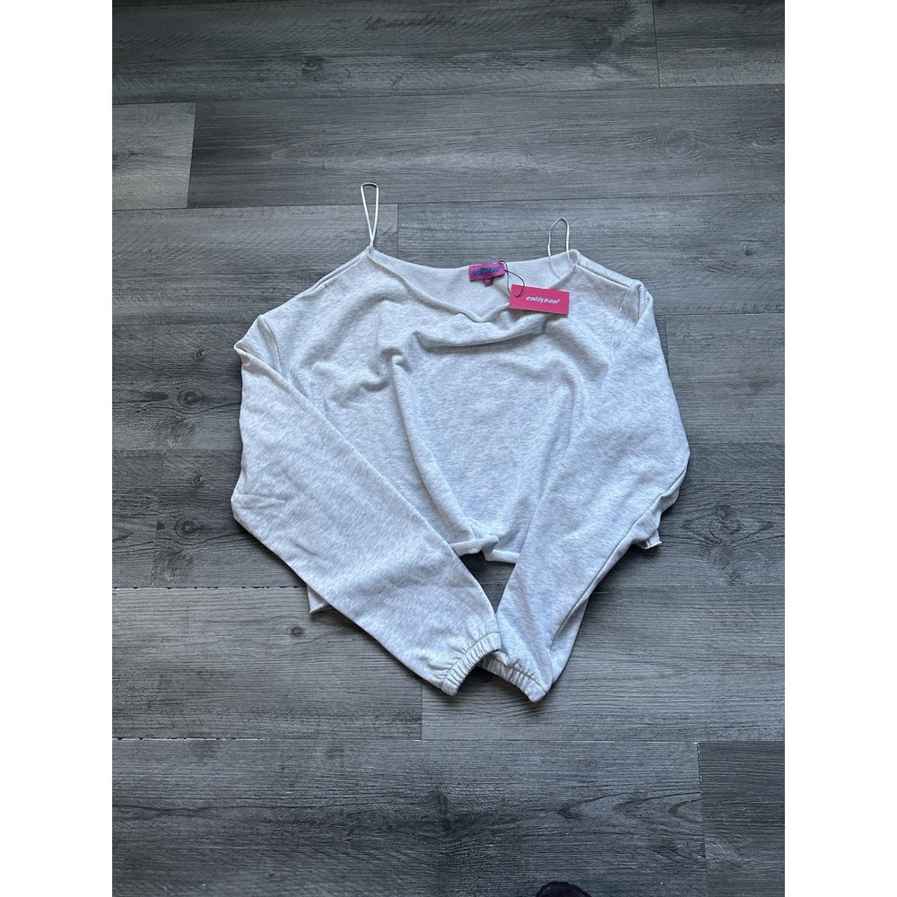 NWT edikted light grey/ white off the shoulder sweater size XS